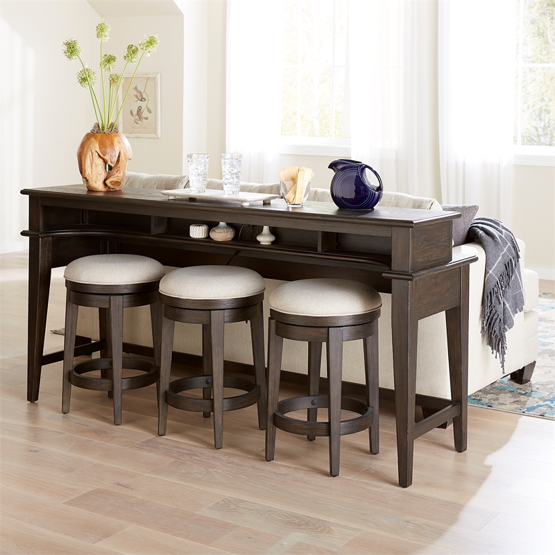 Bowery Hill Traditional 4-Piece Wood Console Table Set in Espresso