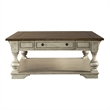 Bowery Hill Traditional Square Cocktail Table with Drawer - Antique White
