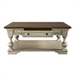 Bowery Hill Traditional Square Cocktail Table with Drawer - Antique White