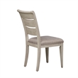 Bowery Hill Wood White Ladder Back Upholstered Side Chair (RTA)-Set of 2