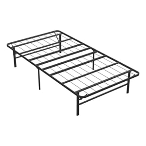 Bowery Hill Modern Metal Foldable Twin Bed Frame in Black Finish