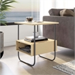 Bowery Hill Contemporary Wood Storage 2-Shelf End Table in Light Maple