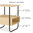 Bowery Hill Contemporary Wood Storage 2-Shelf End Table in Light Maple