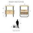 Bowery Hill Contemporary Wood Storage 2-Shelf End Table in Light Maple