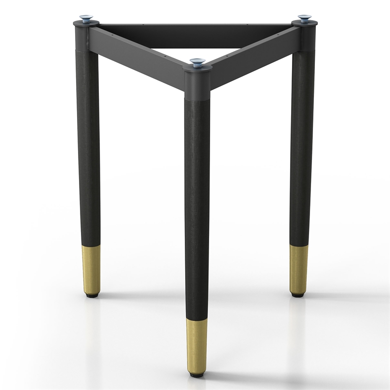 Bowery Hill Modern Solid Wood End Table Base Legs in Black Finish