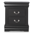 Bowery Hill Transitional Wood 2-Drawer Nightstand in Black Finish