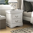 Bowery Hill Transitional Wood 2-Drawer Nightstand in White Finish
