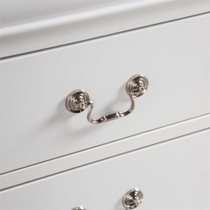 Bowery Hill Transitional Wood 2-Drawer Nightstand in White Finish