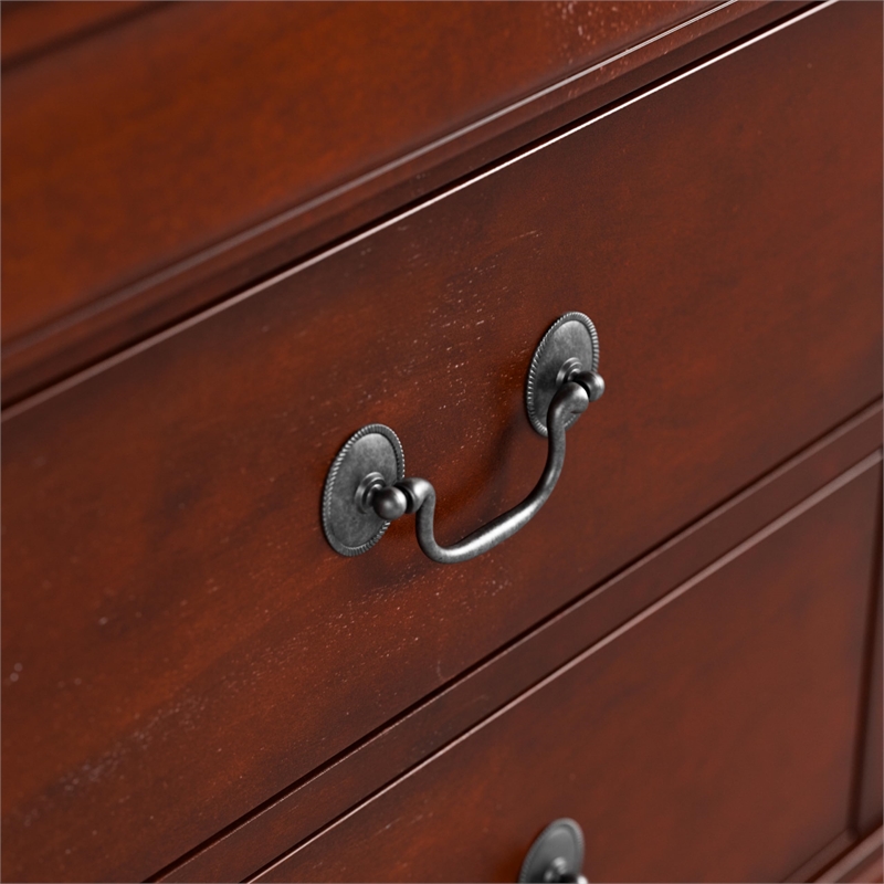 Bowery Hill Transitional Wood 2-Drawer Nightstand in Cherry Finish