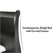 Bowery Hill Solid Wood Black Twin Bed Sleigh Design 83.5