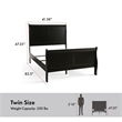 Bowery Hill Solid Wood Black Twin Bed Sleigh Design 83.5
