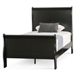 Bowery Hill Solid Wood Black Twin Bed Sleigh Design 83.5