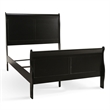 Bowery Hill Solid Wood Black Twin Bed Sleigh Design 83.5
