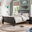 Bowery Hill Solid Wood Black Twin Bed Sleigh Design 83.5