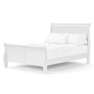 Bowery Hill Transitional Solid Wood Panel Twin Bed in White Finish