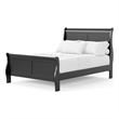 Bowery Hill Solid Wood Black Full Bed Sleigh Design Panel 83.5