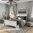 Bowery Hill Transitional Solid Wood Panel King Bed in White Finish