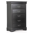 Bowery Hill Solid Wood Black Chest Rectangular Traditional Fully Assembled 31.5