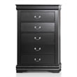 Bowery Hill Solid Wood Black Chest Rectangular Traditional Fully Assembled 31.5