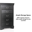 Bowery Hill Solid Wood Black Chest Rectangular Traditional Fully Assembled 31.5