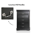 Bowery Hill Solid Wood Black Chest Rectangular Traditional Fully Assembled 31.5