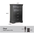 Bowery Hill Solid Wood Black Chest Rectangular Traditional Fully Assembled 31.5