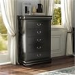 Bowery Hill Solid Wood Black Chest Rectangular Traditional Fully Assembled 31.5