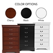 Bowery Hill Transitional Solid Wood 5-Drawer Chest in White Finish