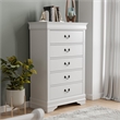 Bowery Hill Transitional Solid Wood 5-Drawer Chest in White Finish
