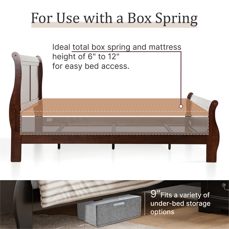 Bowery Hill Transitional Solid Wood Panel Twin Bed in Cherry