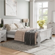 Bowery Hill Transitional Solid Wood Panel Queen Bed in White