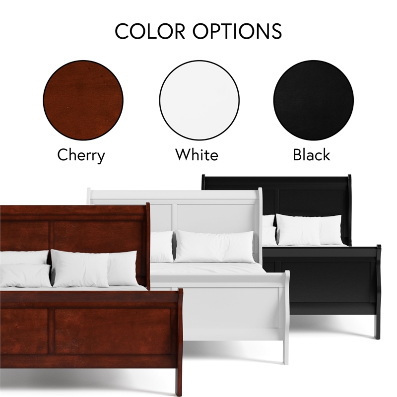 Bowery Hill Transitional Solid Wood Panel Queen Bed in White