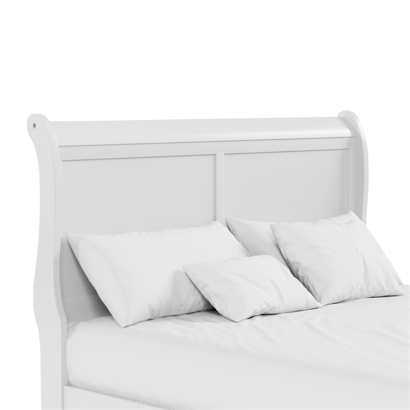 Bowery Hill Transitional Solid Wood Panel Queen Bed in White