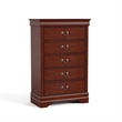 Bowery Hill Transitional Solid Wood 5-Drawer Chest in Cherry