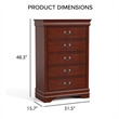 Bowery Hill Transitional Solid Wood 5-Drawer Chest in Cherry
