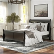 Bowery Hill Transitional Solid Wood Panel Queen Bed in Black