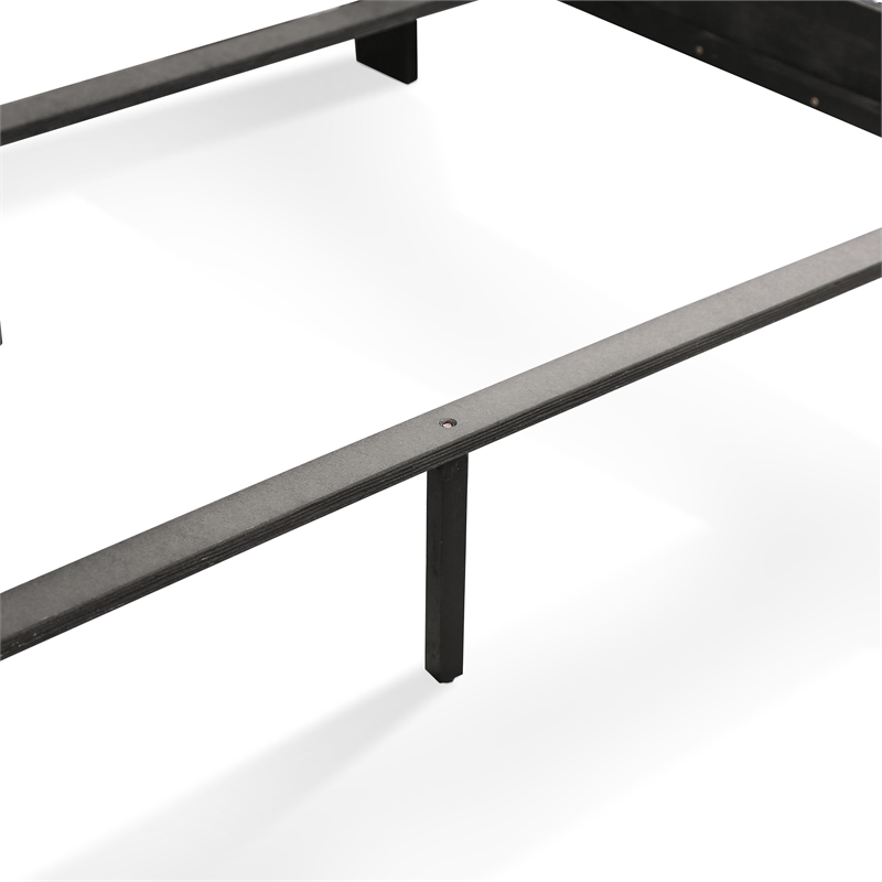Bowery Hill Transitional Solid Wood Panel Queen Bed in Black