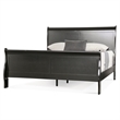 Bowery Hill Transitional Solid Wood Panel Queen Bed in Black