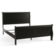 Bowery Hill Transitional Solid Wood Panel Queen Bed in Black