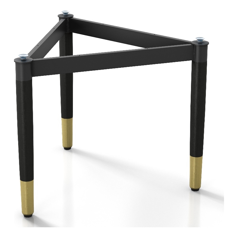 Bowery Hill Modern Solid Wood Coffee Table Base Legs in Black