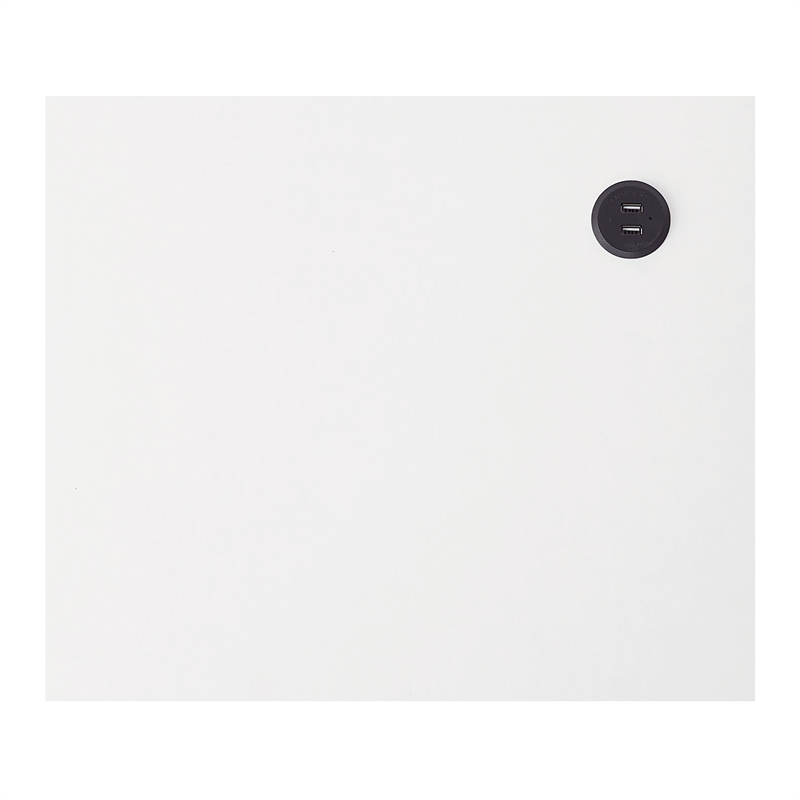 Bowery Hill Wood Storage End Table with USB Port in White Pure