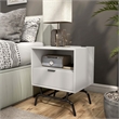 Bowery Hill Wood Storage End Table with USB Port in White Pure