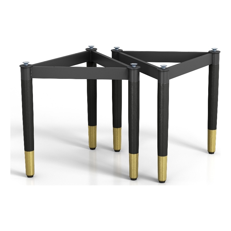 Bowery Hill Solid Wood Coffee Table Base Legs in Black (Set of 2)