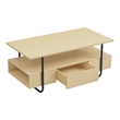 Bowery Hill Contemporary Wood Multi-Storage Coffee Table in Light Maple