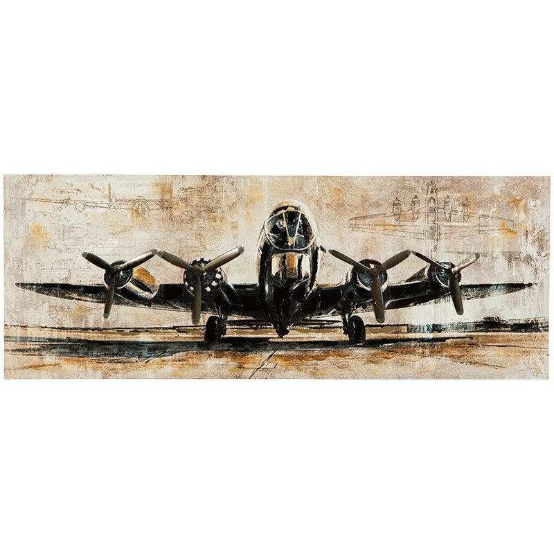 Bowery Hill Modern Wrapped Canvas Wall Painting in Brown and Black
