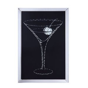 Bowery Hill Contemporary Rectangular Beveled Edge Wall Art in Mirrored
