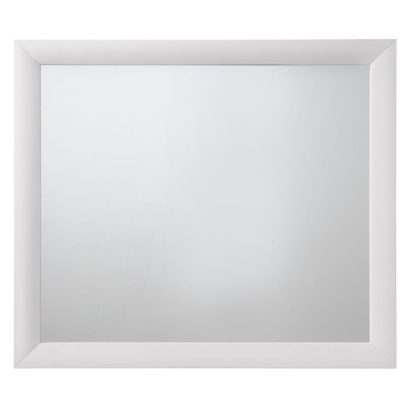 Bowery Hill Transitional Composite Wood Framed Mirror in White