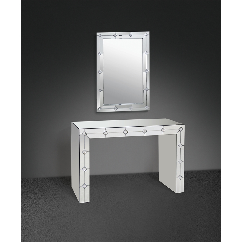 Bowery Hill Contemporary Rectangular Shape Accent Mirror (Wall) in Mirrored