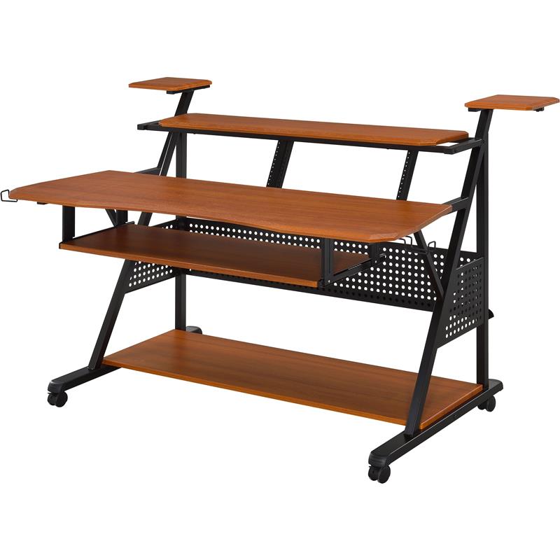 Bowery Hill Contemporary Music Desk in Cherry & Black Finish
