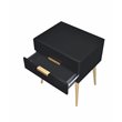 Bowery Hill Contemporary Rectangular Wooden End Table in Black and Gold
